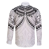 New Zealand Morepork Family Matching Long Sleeve Bodycon Dress and Hawaiian Shirt Maori Pattern White LT05 - Polynesian Pride