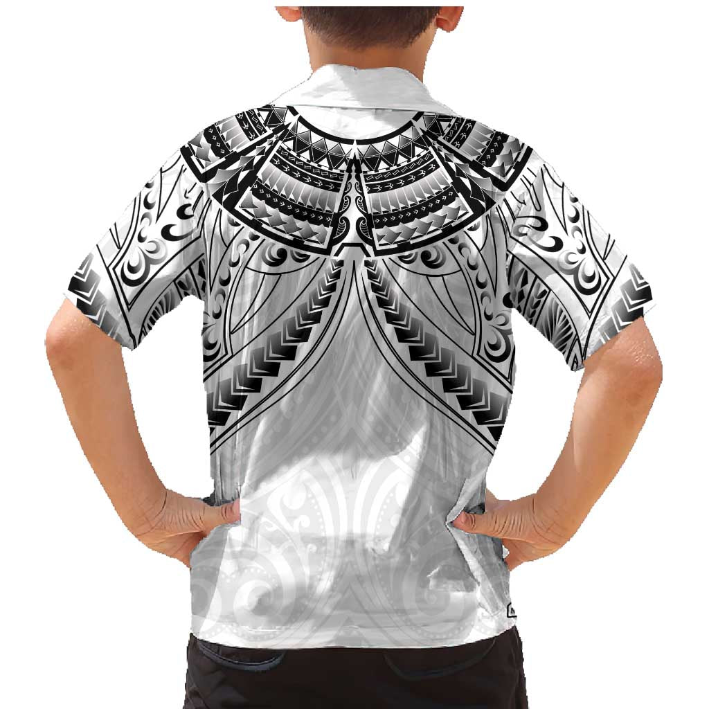 New Zealand Morepork Family Matching Mermaid Dress and Hawaiian Shirt Maori Pattern White LT05 - Polynesian Pride