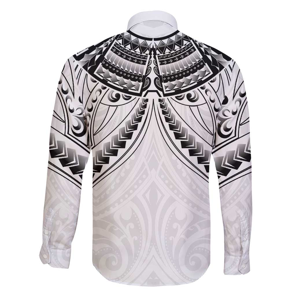 New Zealand Morepork Family Matching Off Shoulder Maxi Dress and Hawaiian Shirt Maori Pattern White