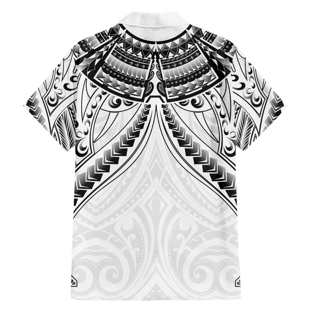 New Zealand Morepork Family Matching Short Sleeve Bodycon Dress and Hawaiian Shirt Maori Pattern White LT05 - Polynesian Pride