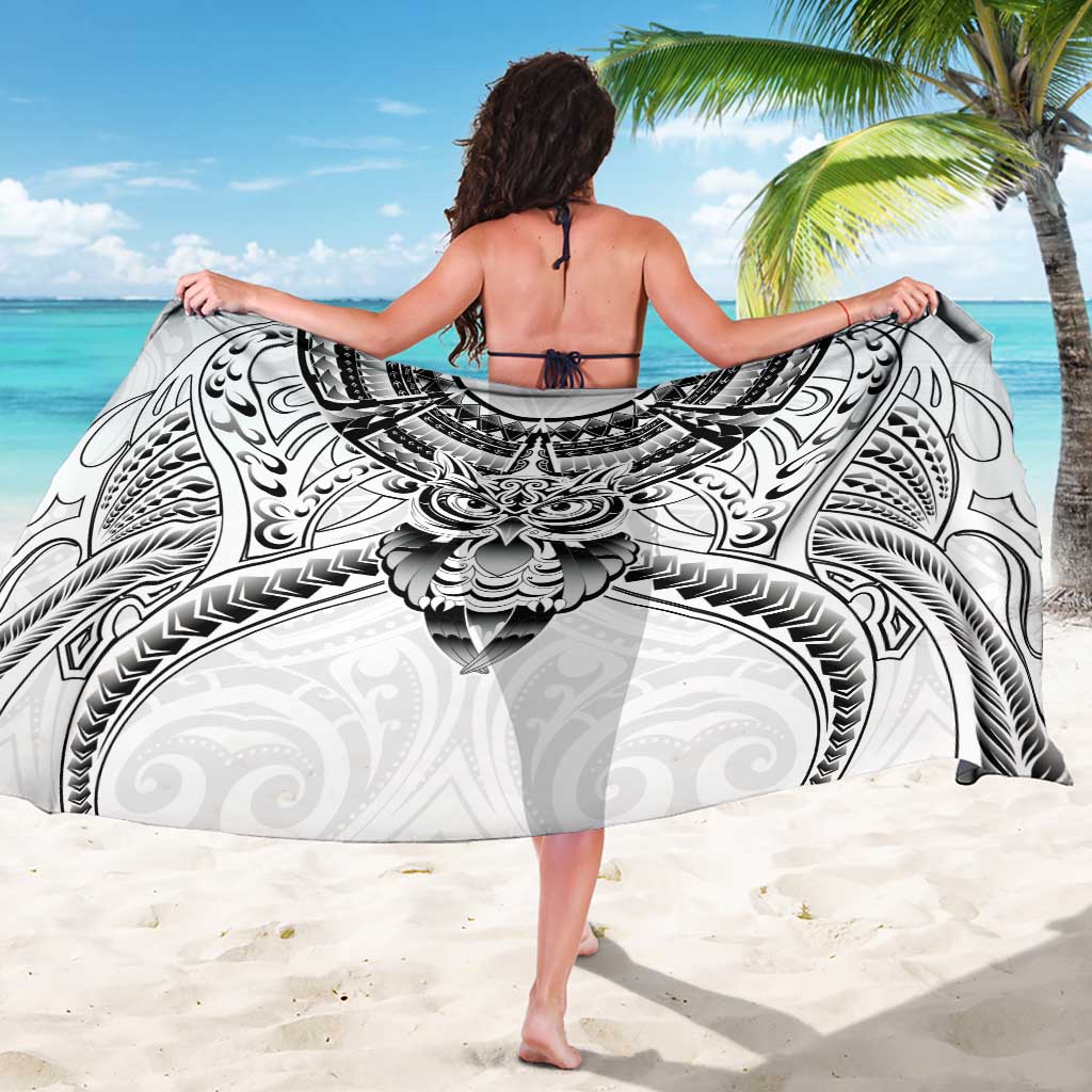 New Zealand Morepork Sarong Maori Pattern White