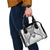New Zealand Morepork Shoulder Handbag Maori Pattern White