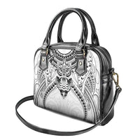 New Zealand Morepork Shoulder Handbag Maori Pattern White