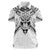 New Zealand Morepork Women Polo Shirt Maori Pattern White