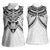 New Zealand Morepork Women Sleeveless Polo Shirt Maori Pattern White