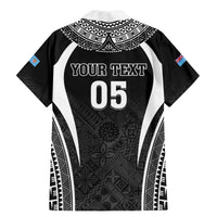 Custom Fiji Rugby Family Matching Mermaid Dress and Hawaiian Shirt Fijian Warrior Black LT05 - Polynesian Pride