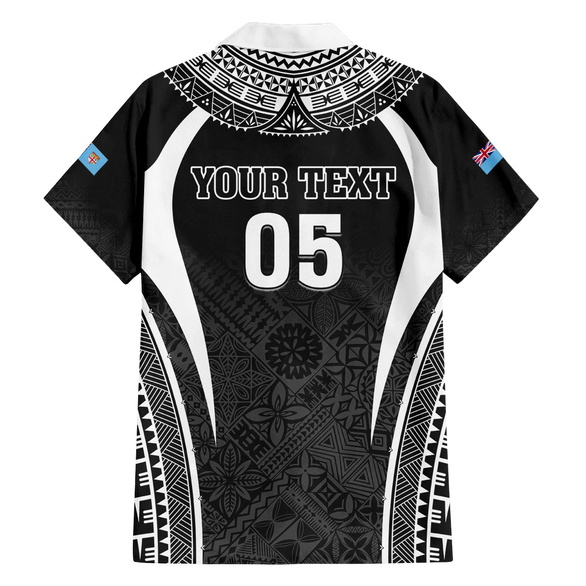 Custom Fiji Rugby Family Matching Off The Shoulder Long Sleeve Dress and Hawaiian Shirt Fijian Warrior Black LT05 - Polynesian Pride