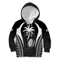 Custom Fiji Rugby Kid Hoodie Fijian Warrior Black LT05 Hoodie Black - Polynesian Pride