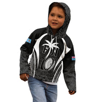 Custom Fiji Rugby Kid Hoodie Fijian Warrior Black LT05 - Polynesian Pride
