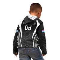 Custom Fiji Rugby Kid Hoodie Fijian Warrior Black LT05 - Polynesian Pride
