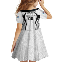 Custom Fiji Rugby Family Matching Long Sleeve Bodycon Dress and Hawaiian Shirt Fijian Warrior White LT05 - Polynesian Pride