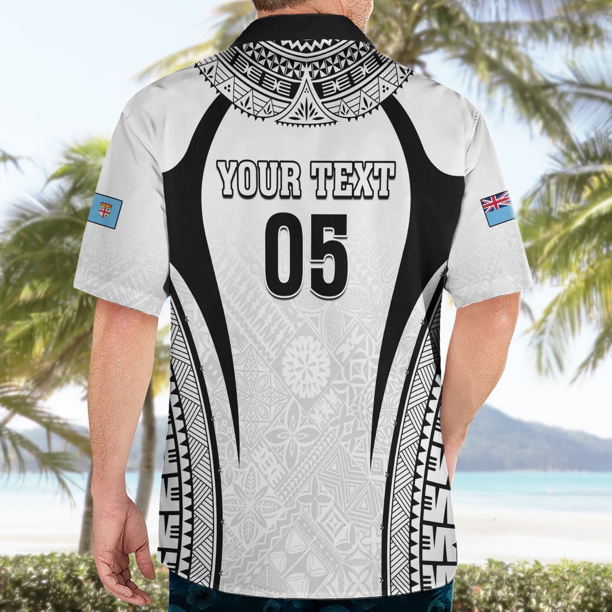Custom Fiji Rugby Hawaiian Shirt Fijian Warrior White LT05 - Polynesian Pride
