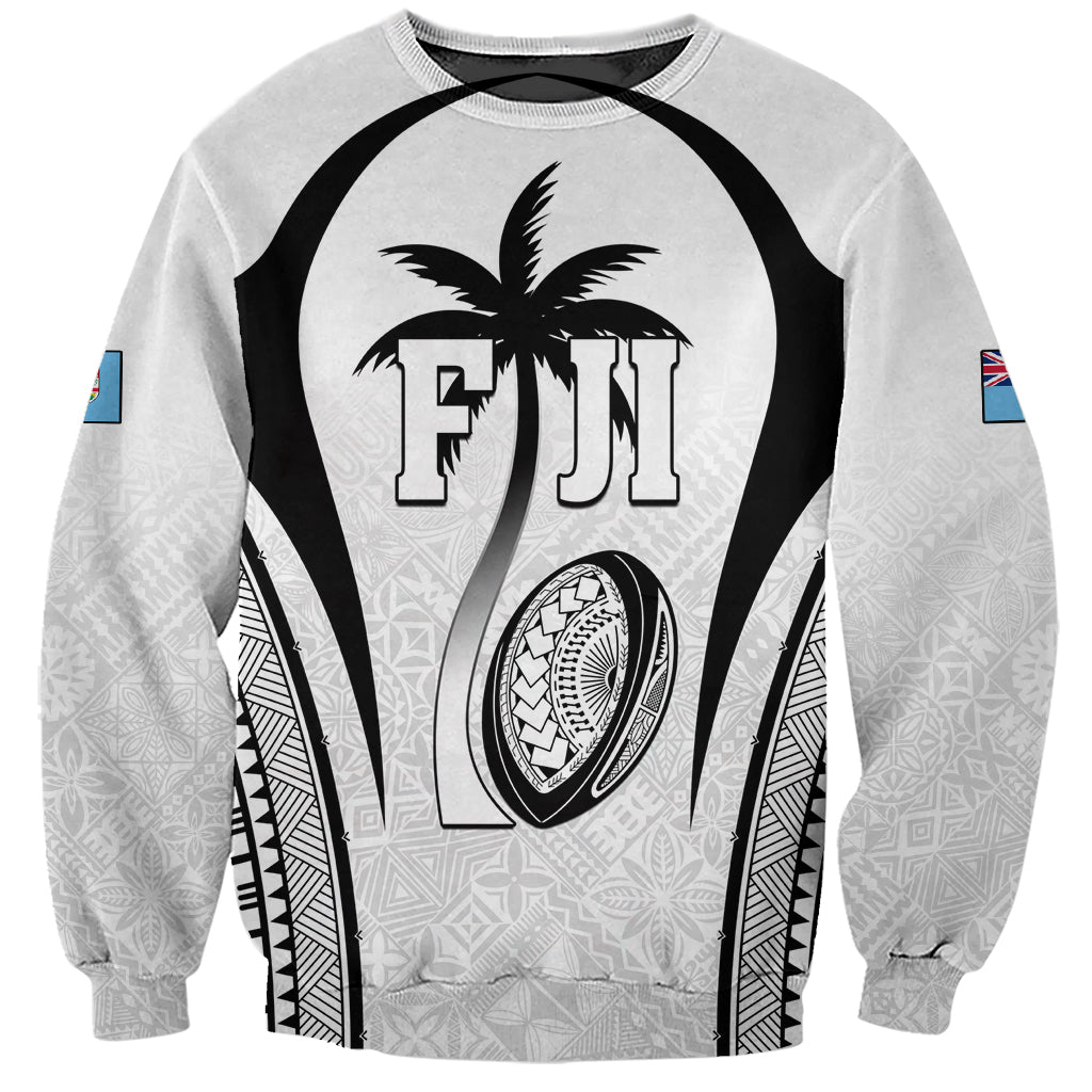 Custom Fiji Rugby Sweatshirt Fijian Warrior White