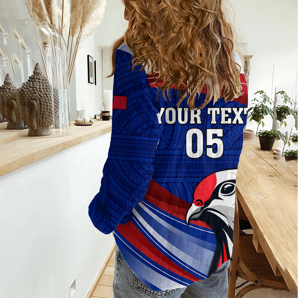 Custom Samoa Rugby Women Casual Shirt Manuma Ptilinopus Perousii