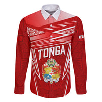 Custom Tonga Rugby Family Matching Off Shoulder Maxi Dress and Hawaiian Shirt Kupesi Ngatu Pattern