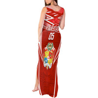 Custom Tonga Rugby Tank Maxi Dress Kupesi Ngatu Pattern