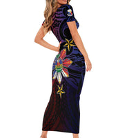 Haiti Philippines Family Matching Short Sleeve Bodycon Dress and Hawaiian Shirt Haitian Coat Of Arms With Filipino Sun LT05 - Polynesian Pride