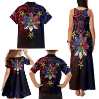 Haiti Philippines Family Matching Tank Maxi Dress and Hawaiian Shirt Haitian Coat Of Arms With Filipino Sun LT05 - Polynesian Pride