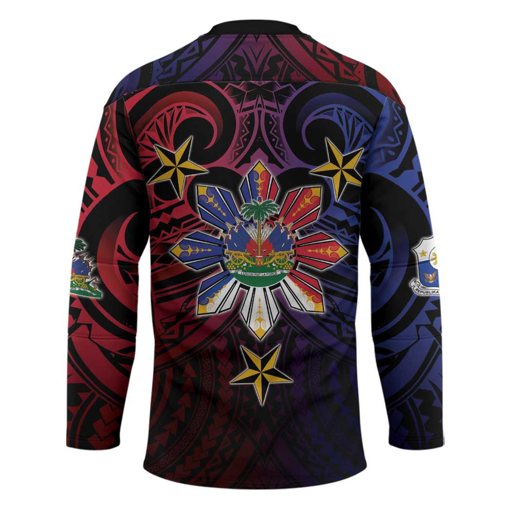 Haiti Philippines Hockey Jersey Haitian Coat Of Arms With Filipino Sun