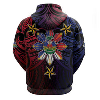 Haiti Philippines Hoodie Haitian Coat Of Arms With Filipino Sun