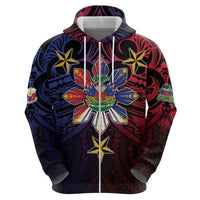 Haiti Philippines Hoodie Haitian Coat Of Arms With Filipino Sun