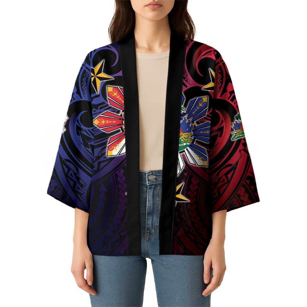 Haiti Philippines Kimono Haitian Coat Of Arms With Filipino Sun
