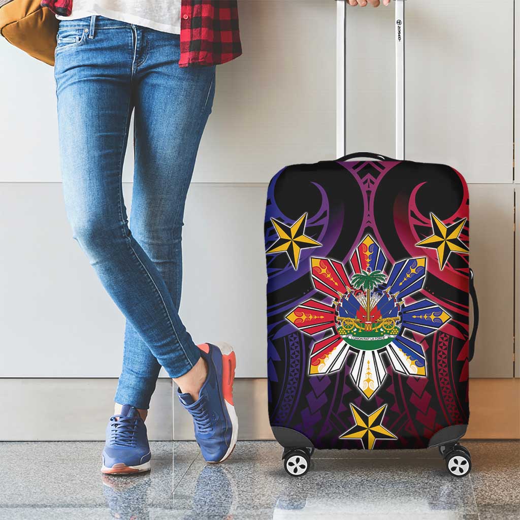 Haiti Philippines Luggage Cover Haitian Coat Of Arms With Filipino Sun