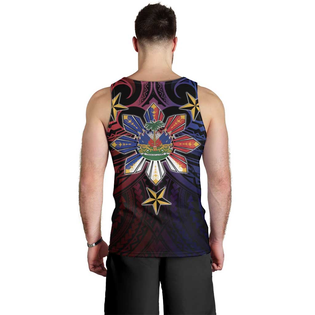 Haiti Philippines Men Tank Top Haitian Coat Of Arms With Filipino Sun