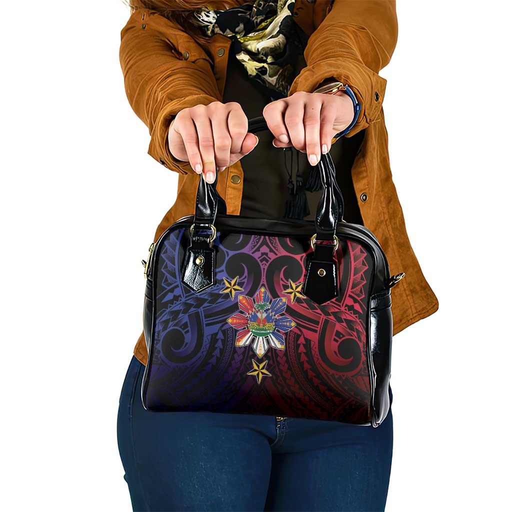 Haiti Philippines Shoulder Handbag Haitian Coat Of Arms With Filipino Sun LT05 One Size Black - Polynesian Pride