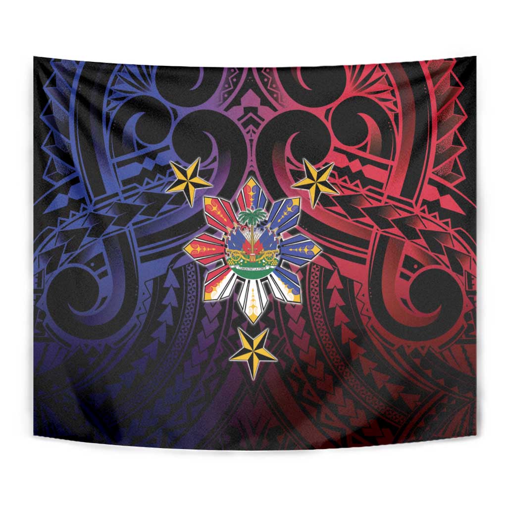 Haiti Philippines Tapestry Haitian Coat Of Arms With Filipino Sun