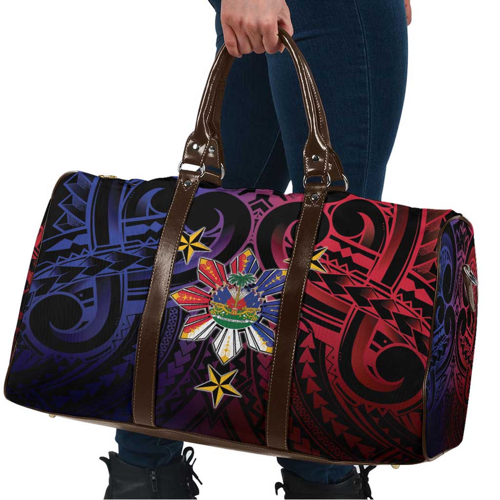 Haiti Philippines Travel Bag Haitian Coat Of Arms With Filipino Sun