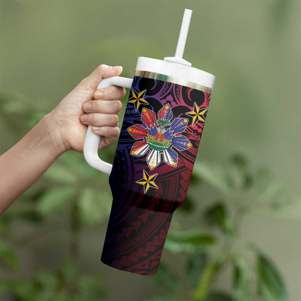 Haiti Philippines Tumbler With Handle Haitian Coat Of Arms With Filipino Sun