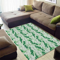 Hawaii Ti Leaf Maile Tuberose Lei Area Rug With Hanalei Leaf Green