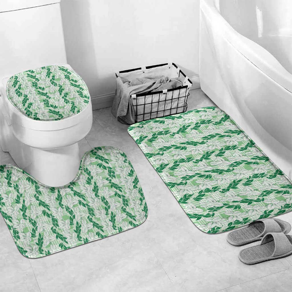 Hawaii Ti Leaf Maile Tuberose Lei Bathroom Set With Hanalei Leaf Green