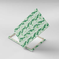Hawaii Ti Leaf Maile Tuberose Lei Canvas Wall Art With Hanalei Leaf Green