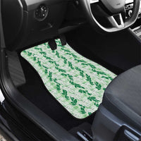 Hawaii Ti Leaf Maile Tuberose Lei Car Mats With Hanalei Leaf Green