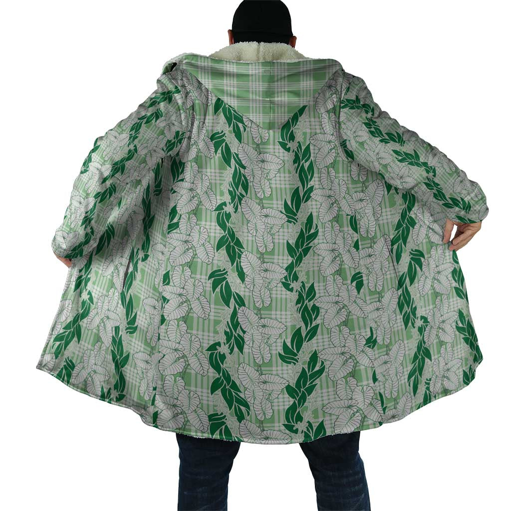 Hawaii Ti Leaf Maile Tuberose Lei Cloak With Hanalei Leaf Green