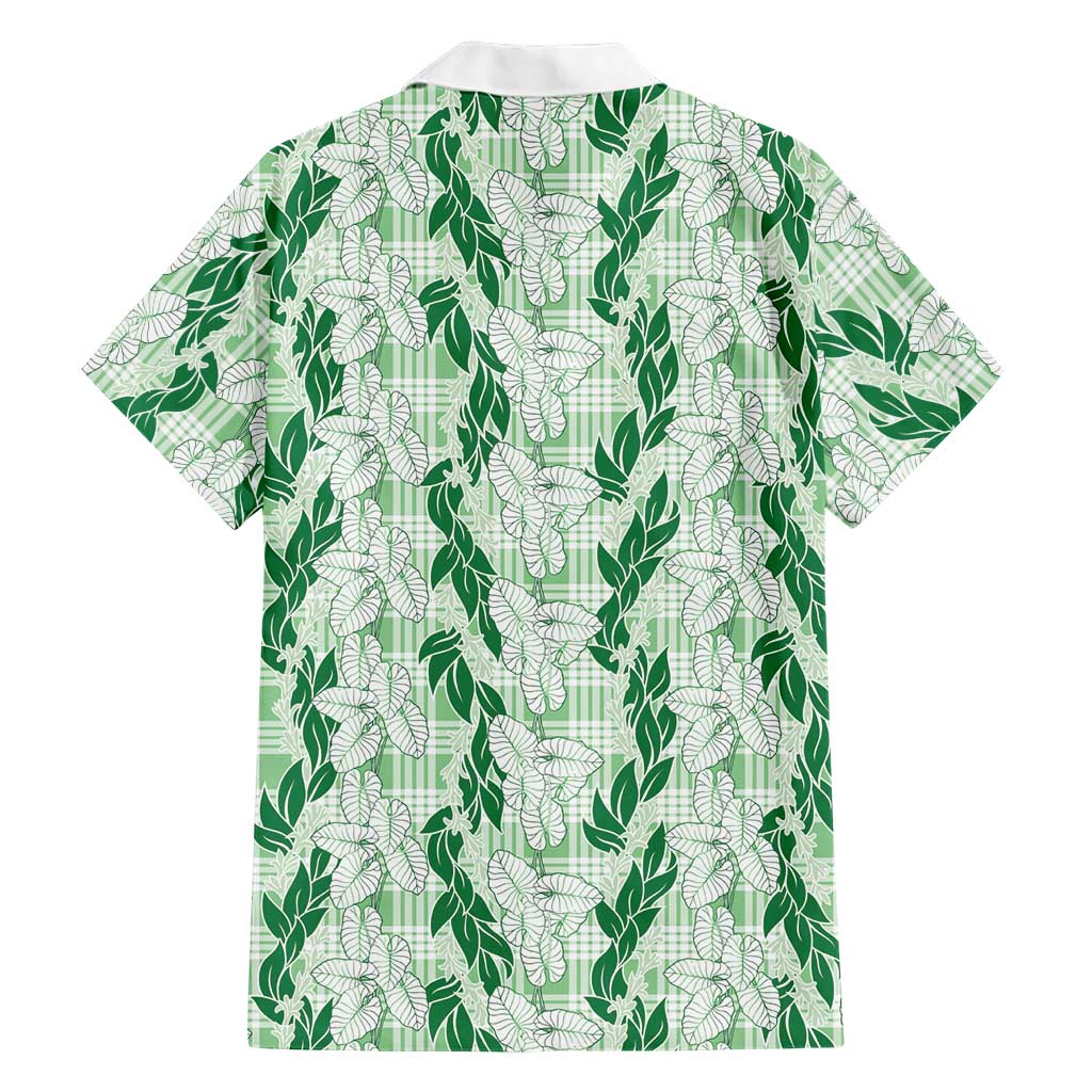 Hawaii Ti Leaf Maile Tuberose Lei Family Matching Mermaid Dress and Hawaiian Shirt With Hanalei Leaf Green LT05 - Polynesian Pride