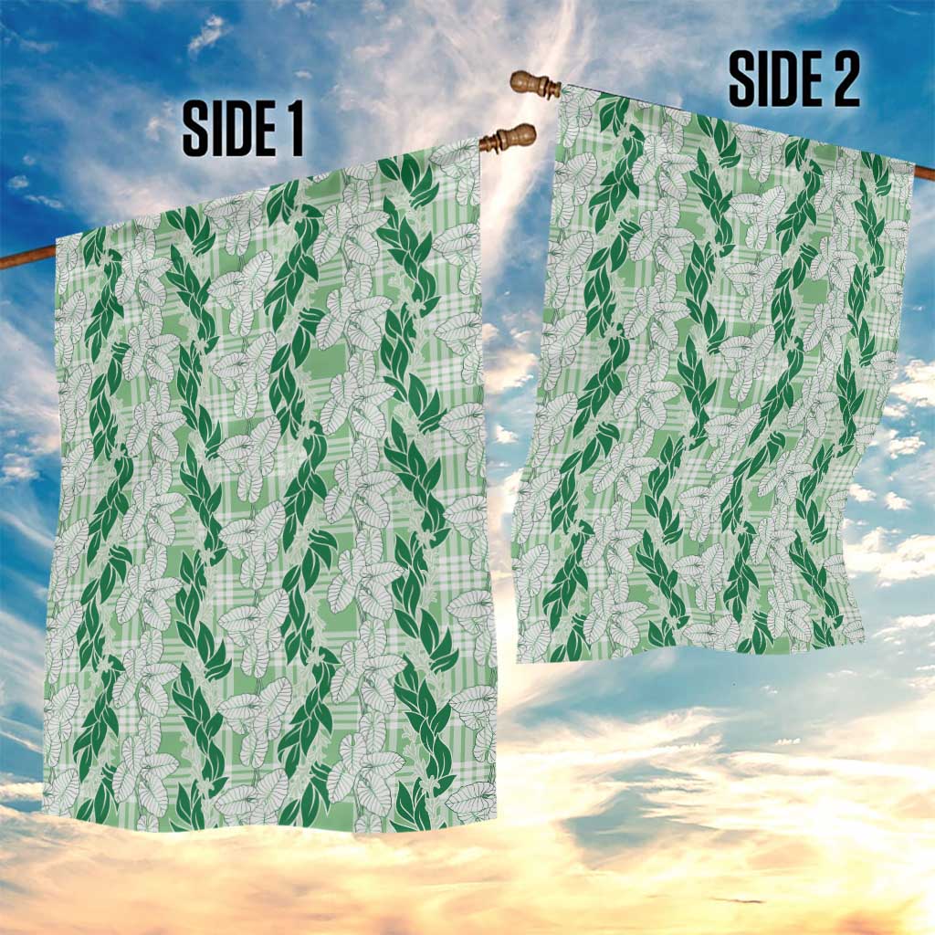 Hawaii Ti Leaf Maile Tuberose Lei Garden Flag With Hanalei Leaf Green