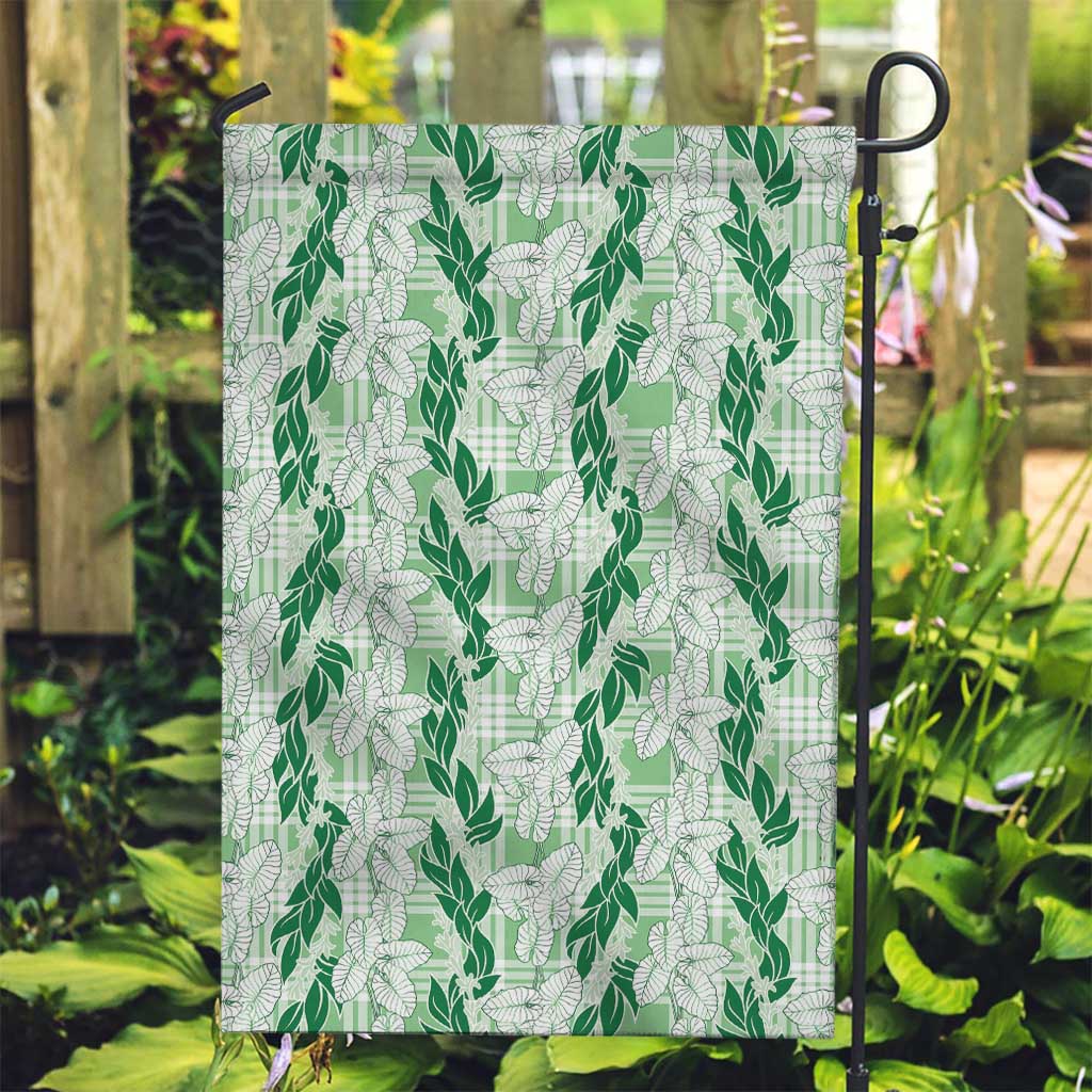 Hawaii Ti Leaf Maile Tuberose Lei Garden Flag With Hanalei Leaf Green