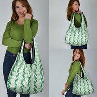 Hawaii Ti Leaf Maile Tuberose Lei Grocery Bag With Hanalei Leaf Green