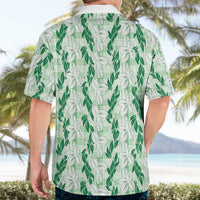 Hawaii Ti Leaf Maile Tuberose Lei Hawaiian Shirt With Hanalei Leaf Green