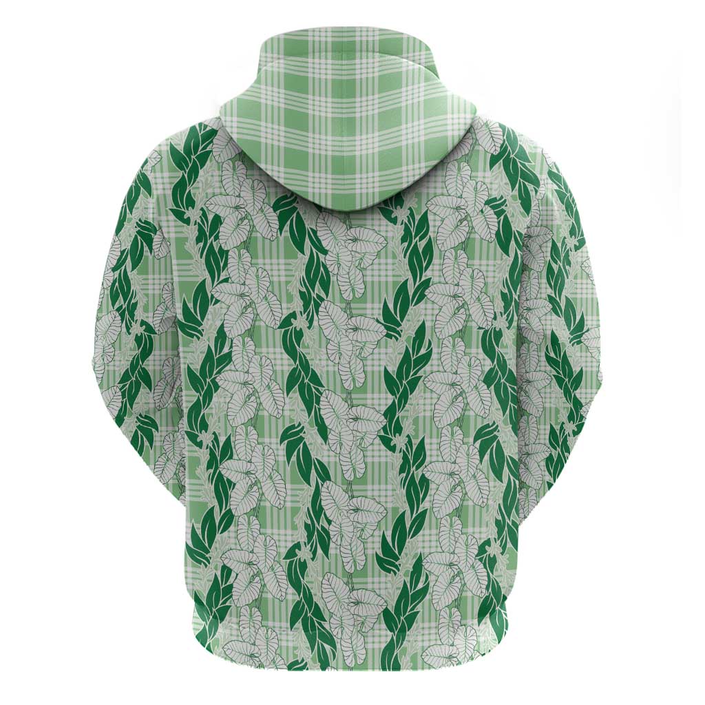 Hawaii Ti Leaf Maile Tuberose Lei Hoodie With Hanalei Leaf Green
