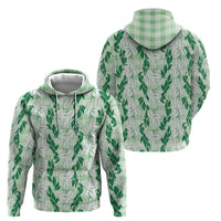 Hawaii Ti Leaf Maile Tuberose Lei Hoodie With Hanalei Leaf Green