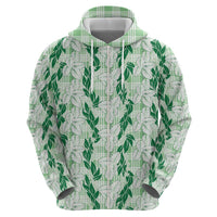 Hawaii Ti Leaf Maile Tuberose Lei Hoodie With Hanalei Leaf Green