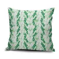 Hawaii Ti Leaf Maile Tuberose Lei Pillow Cover With Hanalei Leaf Green