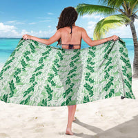 Hawaii Ti Leaf Maile Tuberose Lei Sarong With Hanalei Leaf Green