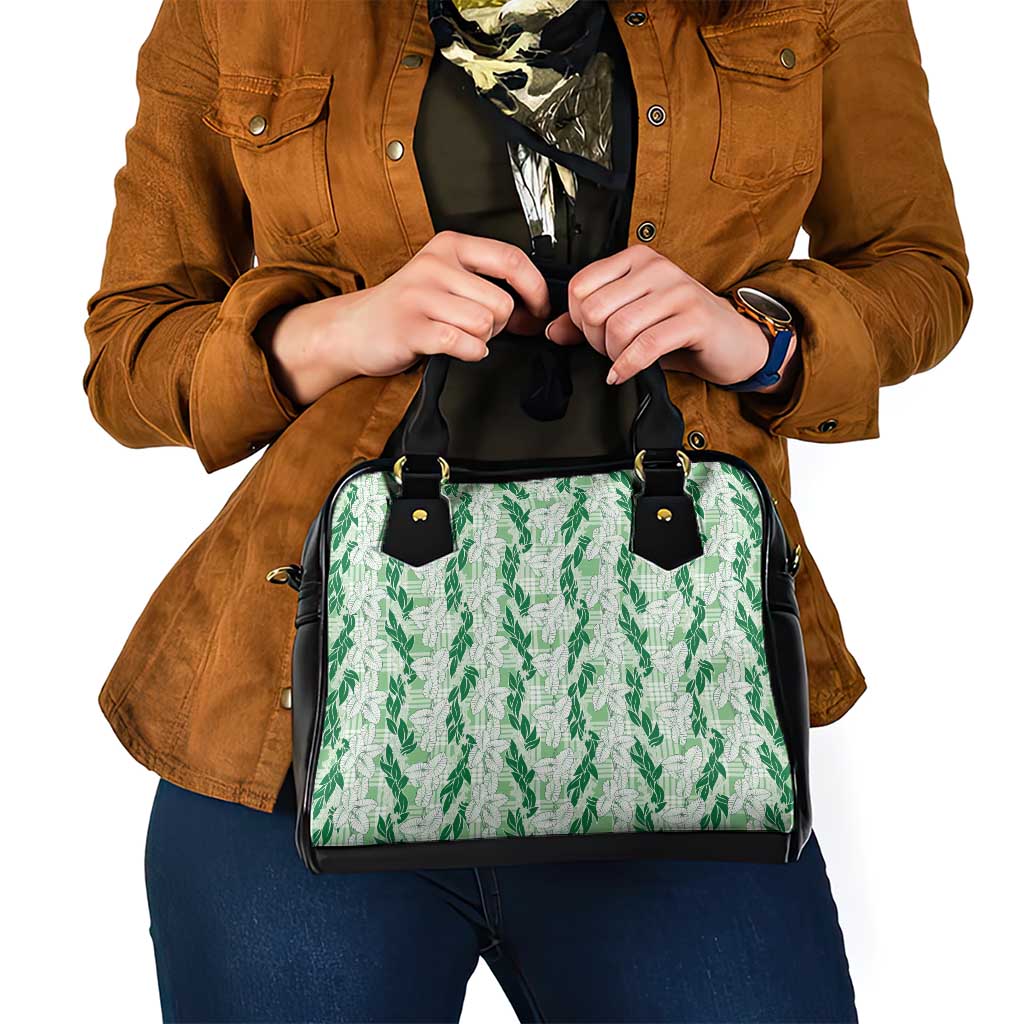 Hawaii Ti Leaf Maile Tuberose Lei Shoulder Handbag With Hanalei Leaf Green
