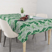 Hawaii Ti Leaf Maile Tuberose Lei Tablecloth With Hanalei Leaf Green