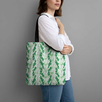 Hawaii Ti Leaf Maile Tuberose Lei Tote Bag With Hanalei Leaf Green